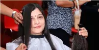  ?? Supplied photos ?? Teacher Divya Sharma donating her hair. —