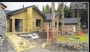  ??  ?? COSY Wooden cabins which will cater for families