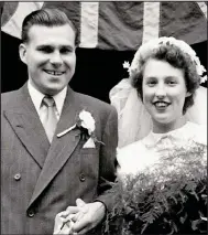  ??  ?? Care home row: Bryants on their wedding day