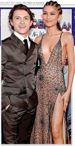  ?? ?? WEB MILLIONAIR­E: Tom Holland with his girlfriend Zendaya