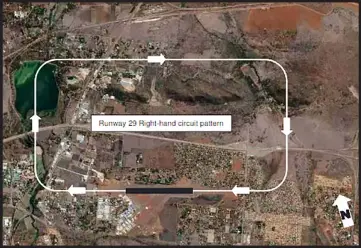  ??  ?? Wonderboom Aerodome, Runway 29 right-hand circuit.