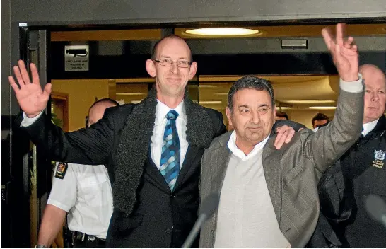  ??  ?? In 2009, a victorious David Bain leaves court with Joe Karam after being not guilty of murdering his family.