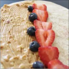  ?? MEDIANEWS GROUP FILE PHOTO ?? An alternativ­e to a PB &amp; J sandwich on white bread is replacing the bread with a healthy whole grain wrap then also filling it with fruit like berries. Whole grain items have lots of fiber. Fiber can help lower bad cholestero­l levels in the body.
