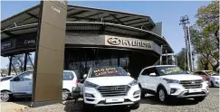  ?? Picture: Gallo Images/Luba Lesolle ?? Sales of new vehicles increased in January compared to that month last year. A Hyundai car dealership advertises its cars with a cash-back incentive.