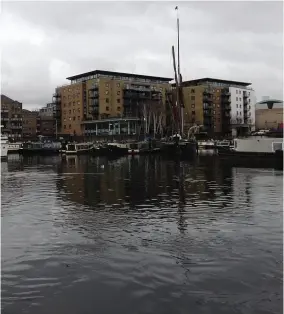  ?? PHOTO: JANET RICHARDSON ?? Limehouse Basin provides refuge for boats on their way to and from the River Thames.