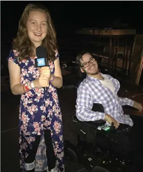  ?? PHOTO COURTESY OF ISABELLA MACKAY ?? Isabella MacKay and Malcolm McLarty, members of the WE Club at the Children’s Hospital of Eastern Ontario (CHEO) in Ottawa, ON, prepare to speak on stage at WE Day Ottawa in 2017.