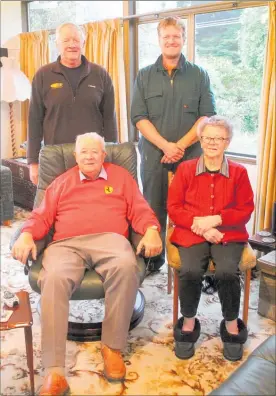  ??  ?? Don and Eunice Stephenson with son Barry and grandson Andrew at the Stephenson homestead on Monday, June 25.