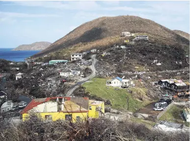  ?? FILE ?? This photo shows the destructio­n after Hurricane Irma in Virgin Gorda, British Virgin Islands, on September 19, 2017.