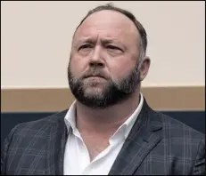 ?? AP PHOTO/J. SCOTT APPLEWHITE ?? This 2018 file photo shows radio show host and conspiracy theorist Alex Jones at Capitol Hill in Washington.