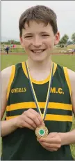  ??  ?? Leo Morris (Marshalsto­wn) won gold in the Under-13 long jump.