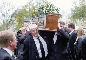  ??  ?? ●● More than 250 people attended the funeral of Dorothy Bailey at St Mary’s Parish Church in Bosley