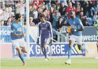  ??  ?? GOAL EIGHT: Mo Eisa v AFC Wimbledon