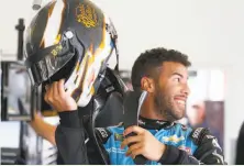  ?? Brian Lawdermilk / Getty Images ?? Bubba Wallace of Richard Petty Motorsport­s topped the speed charts during the second practice at Daytona on Saturday.