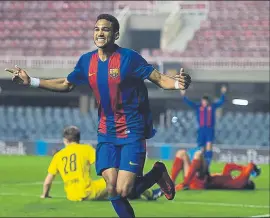  ?? FOTO: PERE PUNTÍ ?? Jordi Mboula marcó un gol antológico en la Youth League ante el Borussia