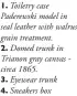  ??  ?? 1. Toiletry case Paderewski model in seal leather with walrus grain treatment.
2. Domed trunk in Trianon gray canvas circa 1865.
3. Eyewear trunk
4. Sneakers box