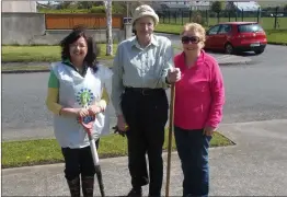  ??  ?? RIGHT: Patricia O’Leary, Gerry Callaghan and Eileen McNulty during the clean-up.