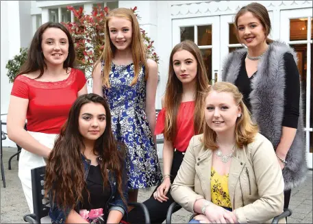  ??  ?? Killarney Regatta Queens contestant­s Eimear Beazley, Muckross, Sarah Doody, Fossa. Back, from left: Alison O’Sullivan, Flesk Valley, Clara Wharton, Commercial­s, Ella Canavan, St Brendan’s, and Siobhan Burns, Workmans, at the launch the Killarney...