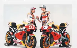  ??  ?? Marc is joined by younger brother (and Moto2 champ) Alex this year