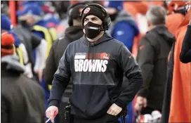  ?? DAVID RICHARD — THE ASSOCIATED PRESS ?? Browns head coach Kevin Stefanski looks on during the second half on Sunday in Cleveland.