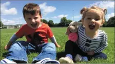  ?? Having fun in the sun are Bobby and Leah McCarthy, Castleisla­nd. ??