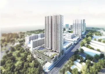  ??  ?? An artist’s impression of Naim ‘The Peak’ condominiu­m against the backdrop of vibrant Naim Bintulu Paragon.