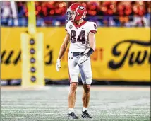  ?? TONY WALSH/UGA ATHLETICS ?? Redshirt freshman wide receiver Ladd Mcconkey had two catches for 12 yards with a long of 8 in his collegiate debut this past Saturday against Clemson in Charlotte, N.C.