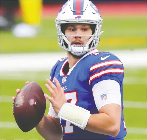  ?? Timothy T Ludwig / Getty Images ?? Bills quarterbac­k Josh Allen has been named the AFC’S player of the month for December after also having won the honour in September — the first and final months of the regular season.