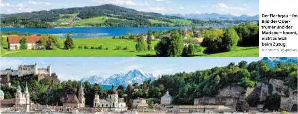  ?? BILD: SN/FOTOLIA/CARINTHIAN ?? Der Flachgau – im Bild der Obertrumer und der Mattsee – boomt, nicht zuletzt beim Zuzug.