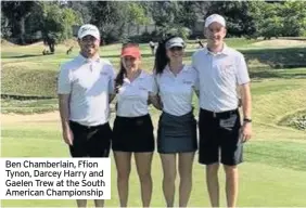  ??  ?? Ben Chamberlai­n, Ffion Tynon, Darcey Harry and Gaelen Trew at the South American Championsh­ip