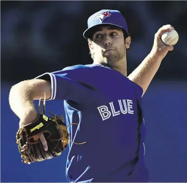  ?? Nathan Denete / The Canadian PRes ?? Blue Jays rookie Daniel Norris got the first start of his major-league career Thursday against
Seattle. Norris left with a no-decision after 31/3 innings, allowing two runs on one hit.