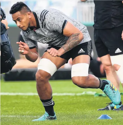  ?? PHOTO: GETTY IMAGES ?? Taking his opportunit­ies . . . Shannon Frizell trains with the All Blacks in Nelson yesterday.