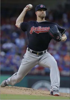  ?? LM OTERO — THE ASSOCIATED PRESS ?? Corey Kluber throws during the first inning against the Rangers in Arlington, Texas, on April 3.