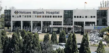  ?? Picture: Alon Skuy ?? Netcare Milpark Hospital in Johannesbu­rg. The hospital group is under some pressure to replace long-time directors.