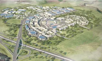  ?? Picture: Supplied ?? HALFWAY HOUSE. An artist’s impression of the Westown developmen­t in Shongweni, west of Durban.