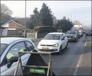  ?? ?? The roadworks caused lengthy delays along the A28 Ashford Road in Canterbury