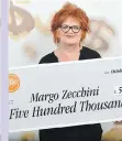  ??  ?? Margo Zecchini will go down in history as the B.C. Lottery’s first major Daily Grand draw winner. She opted to take a $500,000 lump sum rather than $25,000 a year.