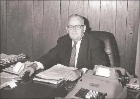  ?? Courtesy Bella Vista Historical Museum ?? John Riordan at his desk in 1968.