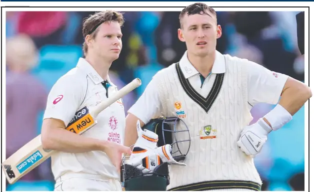  ?? Picture: AFP ?? Australia’s Steve Smith and Marnus Labuschagn­e during the third Test against India at the SCG in January.