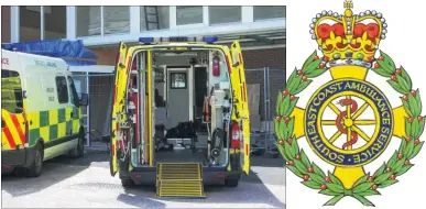  ??  ?? South East Coast Ambulance Service is suffering from a chronic shortage of staff