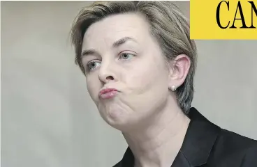  ?? LARS HAGBERG / THE CANADIAN PRESS ?? Former Conservati­ve leadership candidate Kellie Leitch announced Tuesday she will not seek re-election as MP for the riding of Simcoe-Grey in 2019.