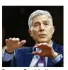 ?? ASSOCIATED PRESS ?? Supreme Court Justice nominee Neil Gorsuch declined to tell a Senate committee how he felt about the Senate’s treatment of Judge Merrick Garland.