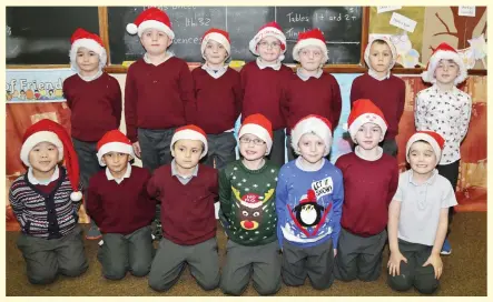  ??  ?? First Class boys at St. Colman’s National School are looking Christmass­y!. Photo by Sheila Fitzgerald