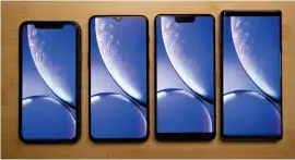 ??  ?? The screens are all great, but the Note 9’s (far right) handles color and detail just a bit better than the Pixel 3 XL (second from right) and Oneplus 6T (second from left) do. Even the iphone XR’S 720p screen (far left) looks good.