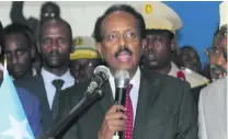  ?? Said Yusuf / EPA ?? Somalia’s former prime minister Mohamed Abdullahi Farmajo was yesterday declared the country’s new president.