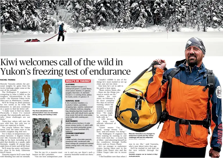  ?? KEVIN STENT / FAIRFAXNZ ?? The three discipline­s of the ultramarat­hon race are mountainbi­king, skiing and hauling a sled. Marcelo Vanzuita is no stranger to endurance events but the Yukon challenge will test his willpower.