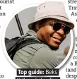  ??  ?? . Top guide: Beks. . Ndlovu is leading. . a Botswana trip.