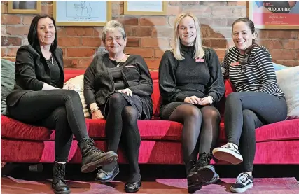  ?? ?? The staff at Bravissimo, from left, Claire Wilox, Alison Evans, Sophie Lapidus- Allen and Holly Coles