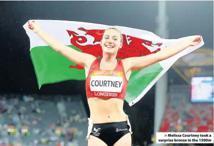  ??  ?? > Melissa Courtney took a surprise bronze in the 1500m