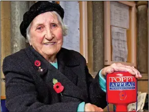  ??  ?? Devoted volunteer: Olive was Britain’s longest-serving poppy seller