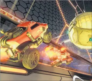  ?? Psyonix ?? THE POPULAR
video game “Rocket League” brings soccer and vehicles crashing together.